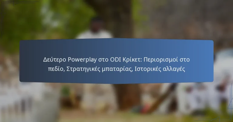 Δεύτερο Powerplay στο ODI Κρίκετ: Περιορισμοί στο πεδίο, Στρατηγικές μπαταρίας, Ιστορικές αλλαγές