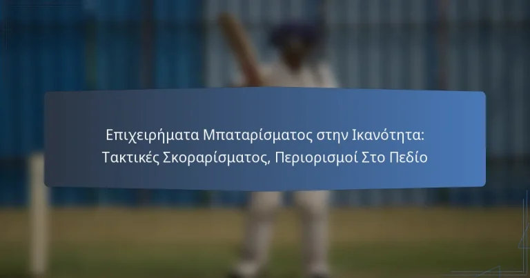 Επιχειρήματα Μπαταρίσματος στην Ικανότητα: Τακτικές Σκοραρίσματος, Περιορισμοί Στο Πεδίο