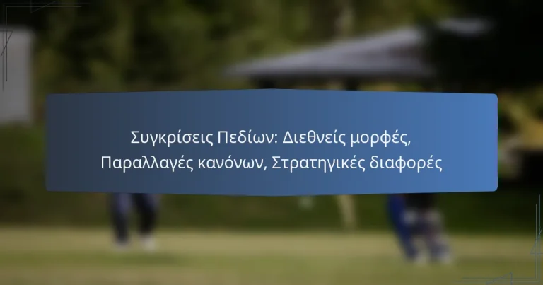 Συγκρίσεις Πεδίων: Διεθνείς μορφές, Παραλλαγές κανόνων, Στρατηγικές διαφορές